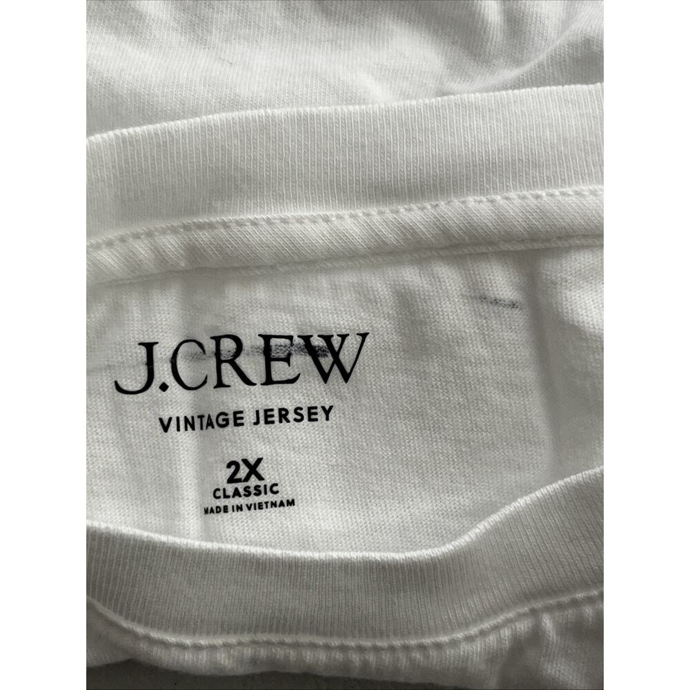 J Crew Vintage Jersey Classic Fit Crewneck Tee Womens 2X White T Shirt Cotton - Picture 7 of 8
